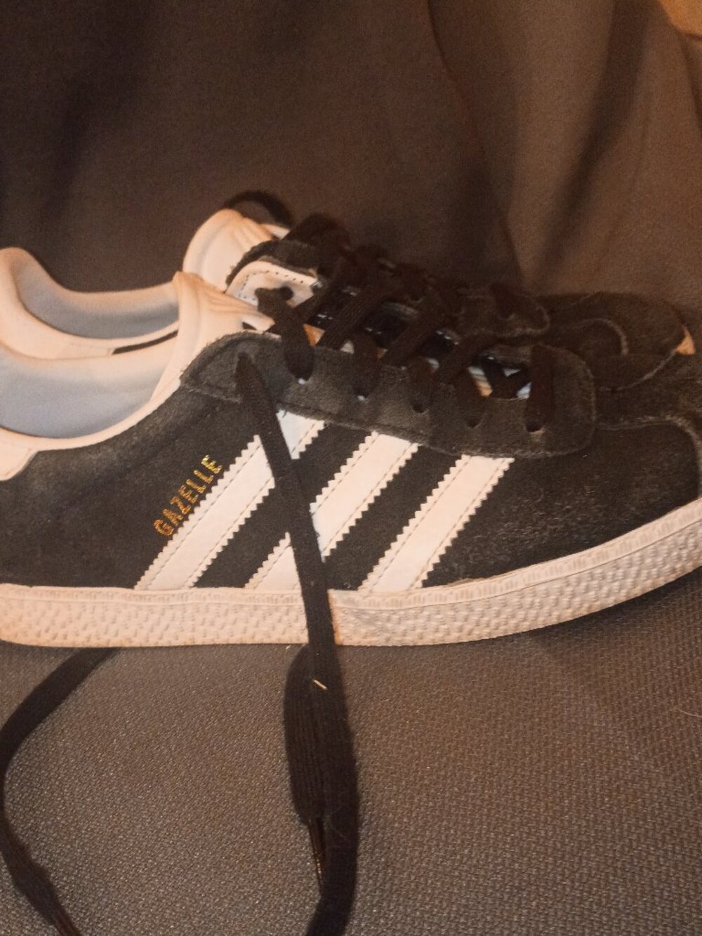 Adidas Gazelle Shoes Size 4Youth in Black and White. Same as Womens size 6